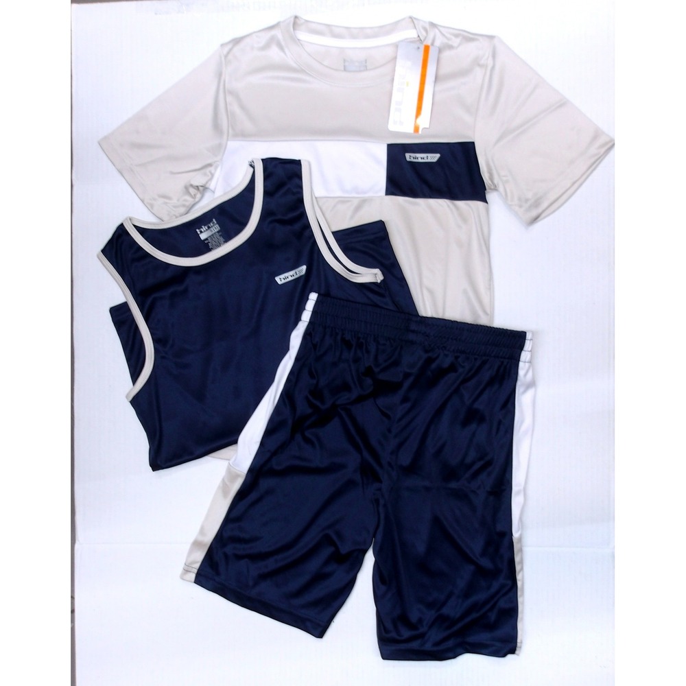 Hind Kids‎ 3-Piece Athletic Set Navy White Jersey Shorts T-Shirt Size 8 /#26564